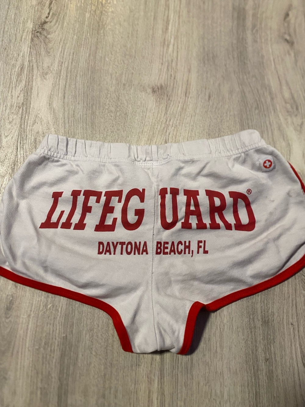 White & Red Lifeguard Daytona Beach Women’s Shorts